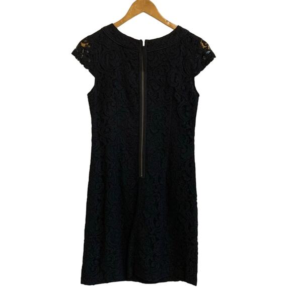 Halogen Black Short Sleeve Lace Cocktail Mini Dress - Picture 4 of 10